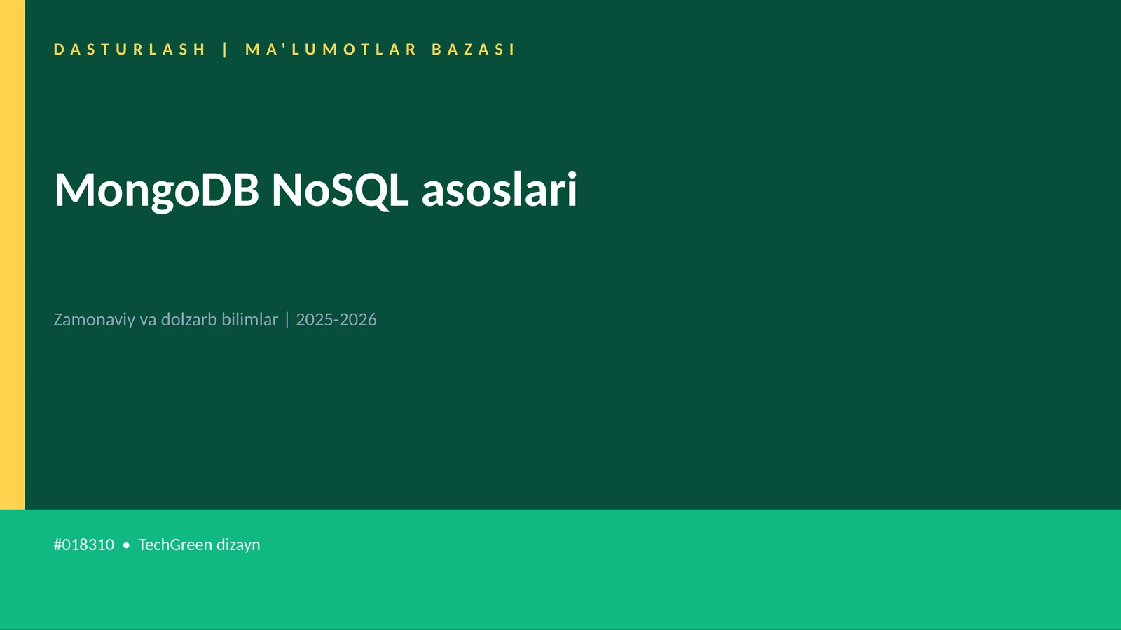 MongoDB NoSQL asoslari 1
