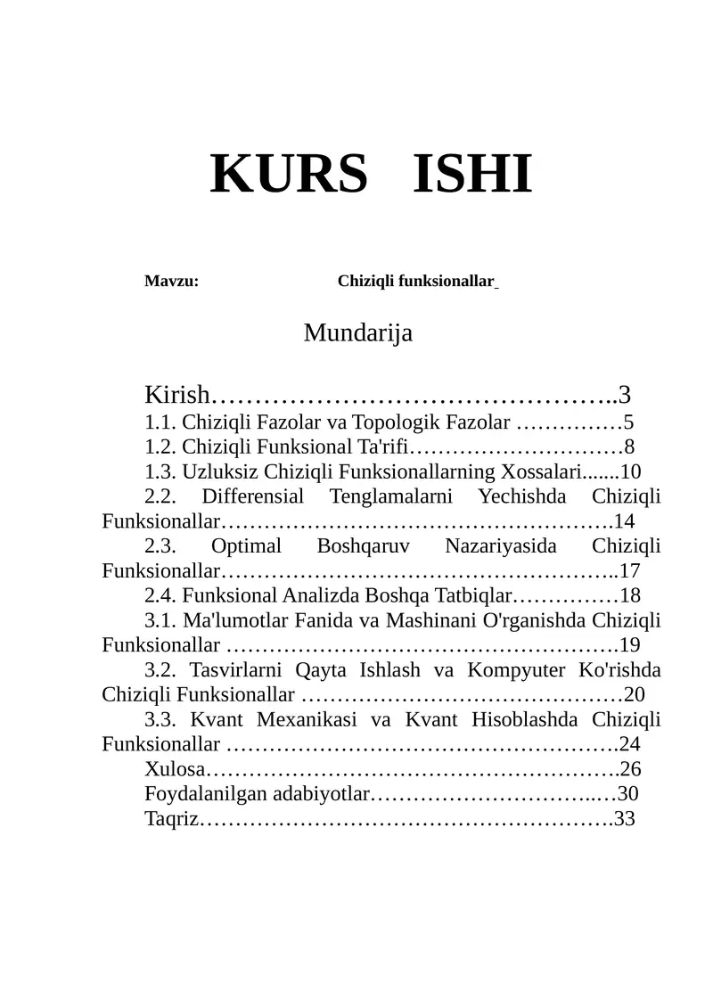 Chiziqli funksionallar 1