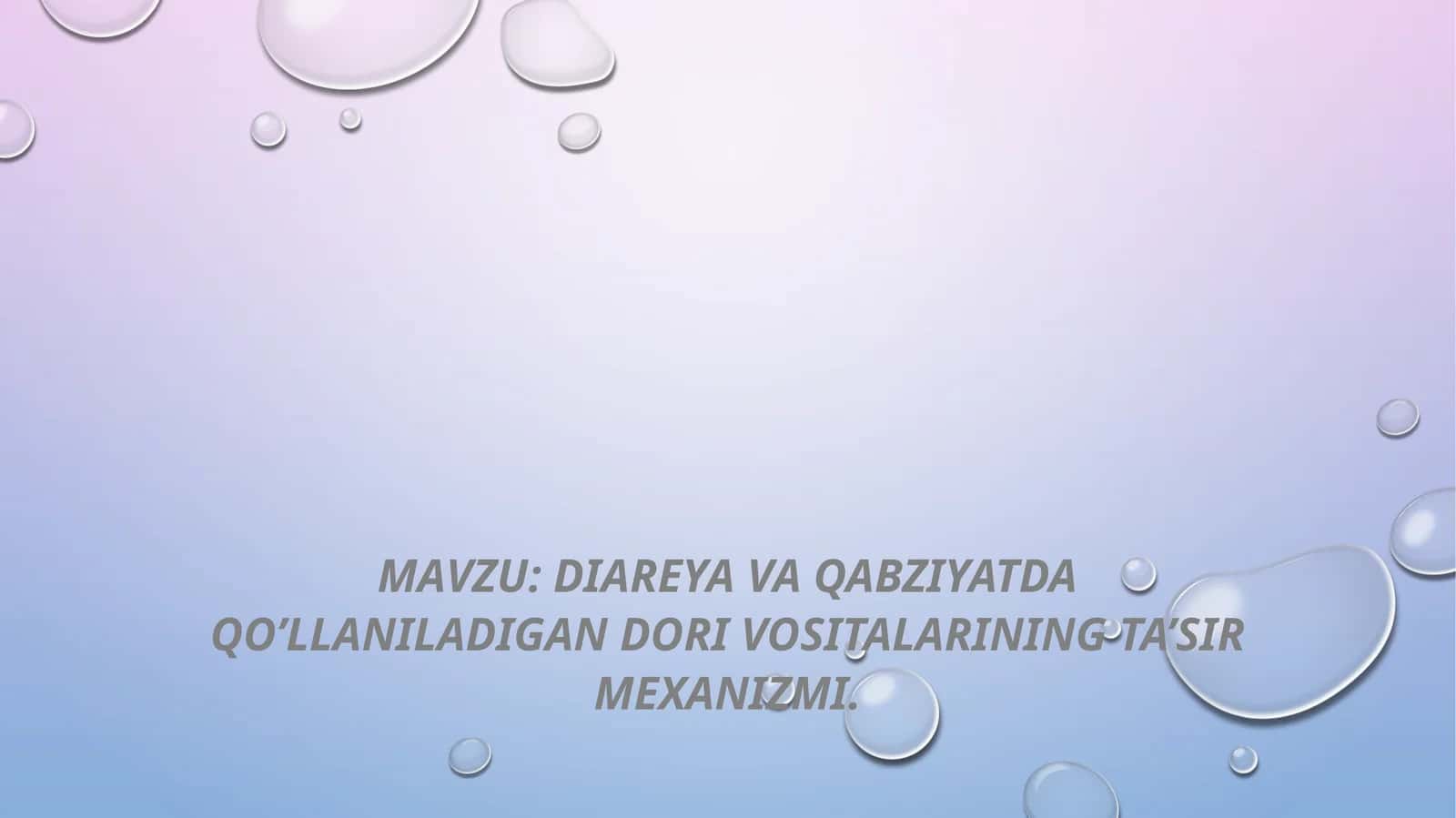 Diareya va qabziyat 1