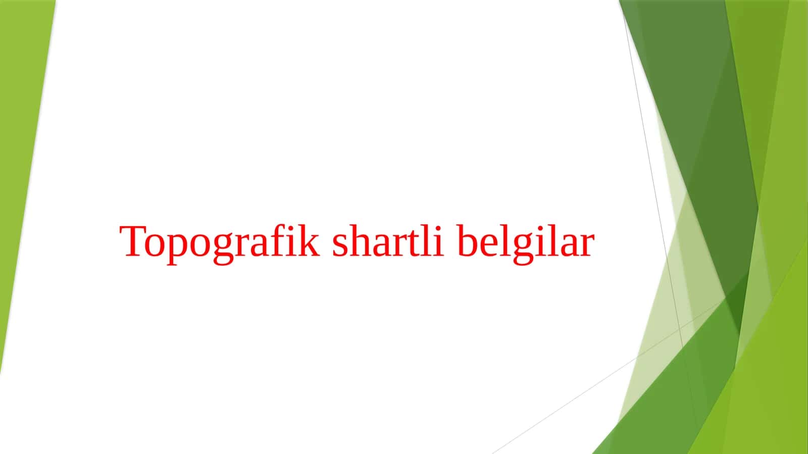 Topografik shartli belgilar 1