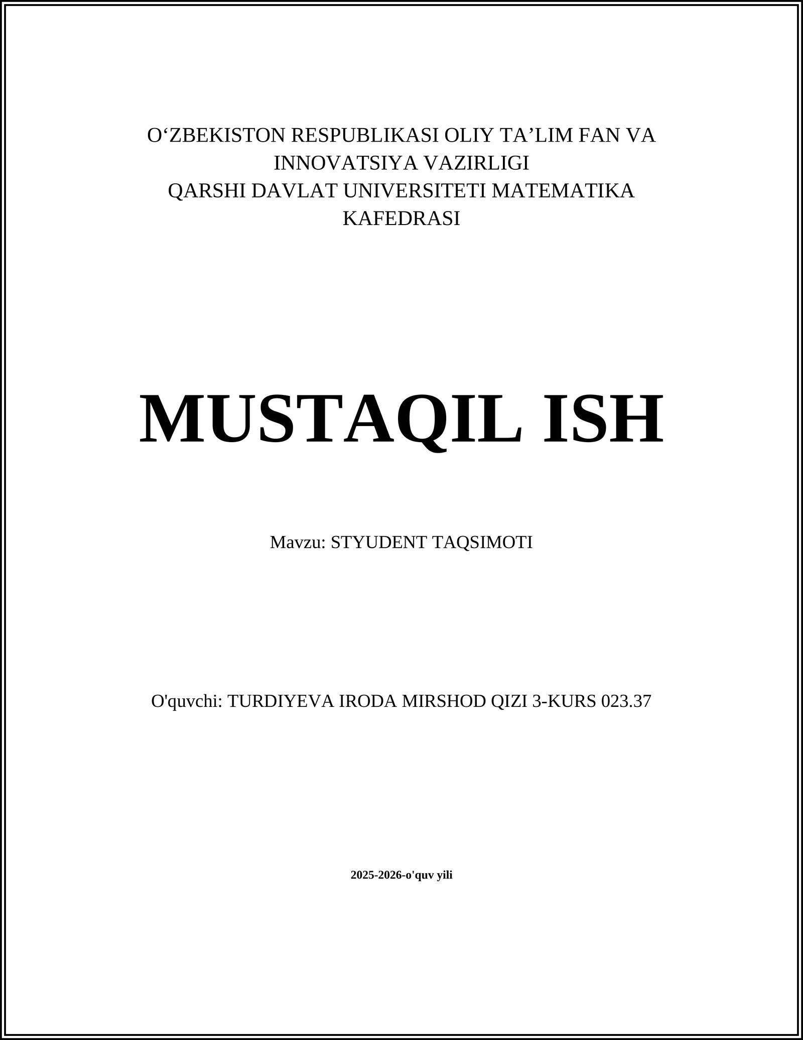 STYUDENT TAQSIMOTI 1