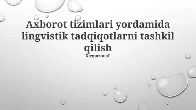 Lingvistik tadqiqotlar 1
