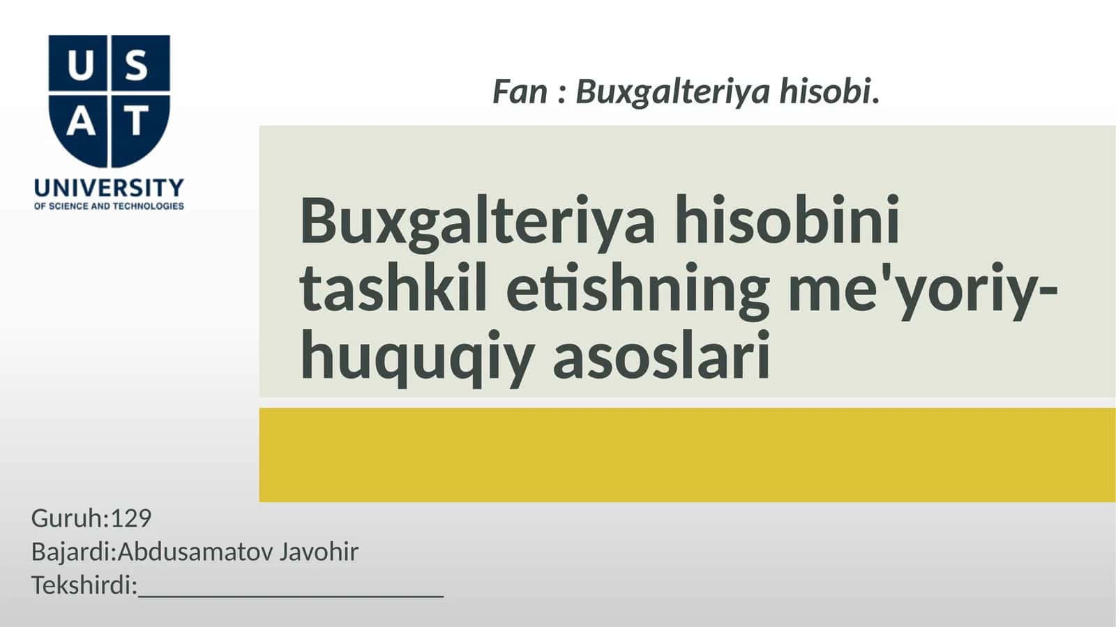 Buxgalteriyahisobinitashkiletishningme'yoriy-huquqiyasoslari 1
