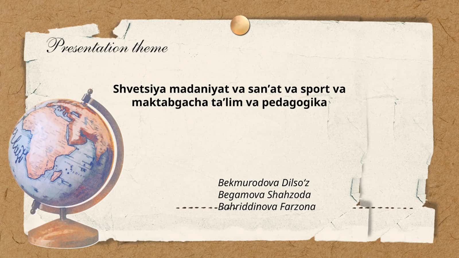 Shvetsiya madaniyat va sanʼat va sport va maktabgacha taʼlim va pedagogika 1
