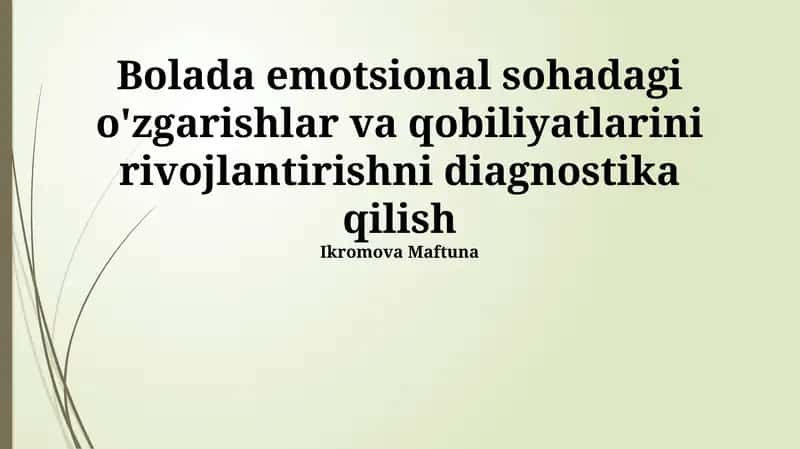 Hissiy sohada yuz bergan o'zgarishlarni aniqlash 1