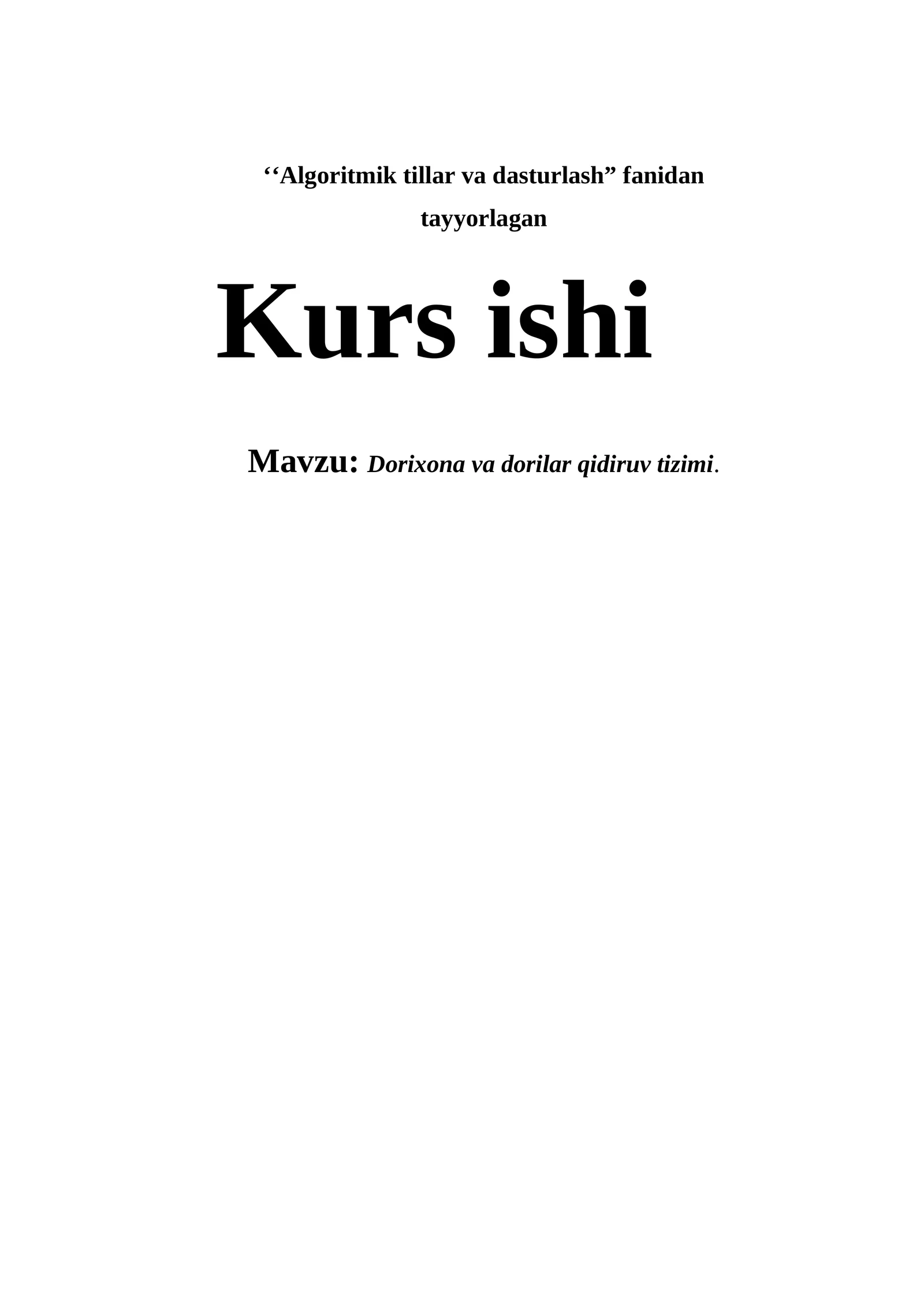 Dorixona va dorilar qidiruv tizimi 1