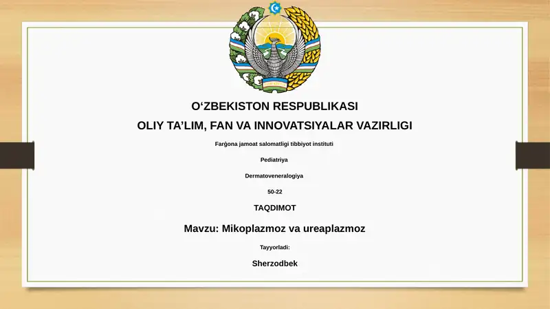 Mikoplazmoz va ureaplazmoz 1
