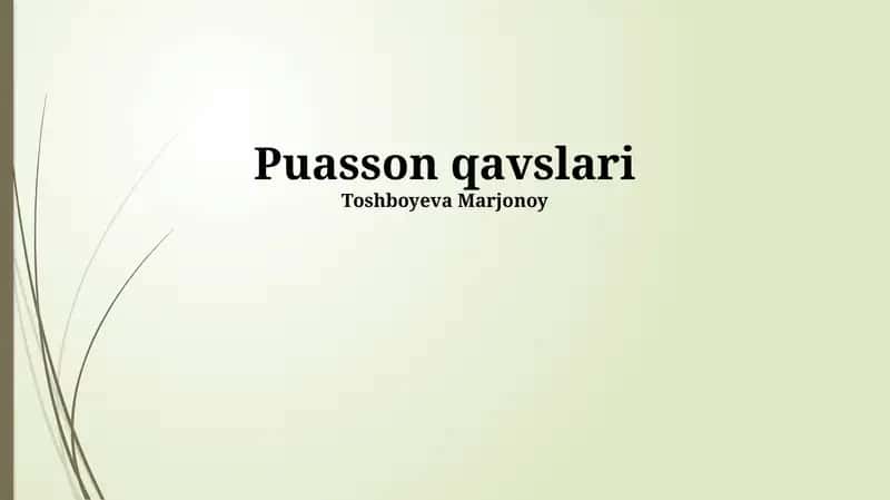 Puasson qavslari 1