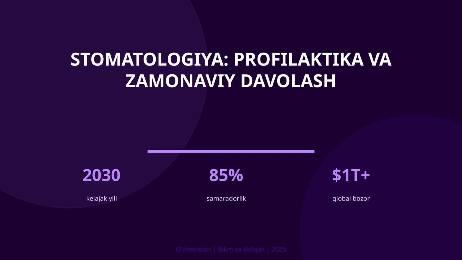 Stomatologiya: Profilaktika va Zamonaviy Davolash 1