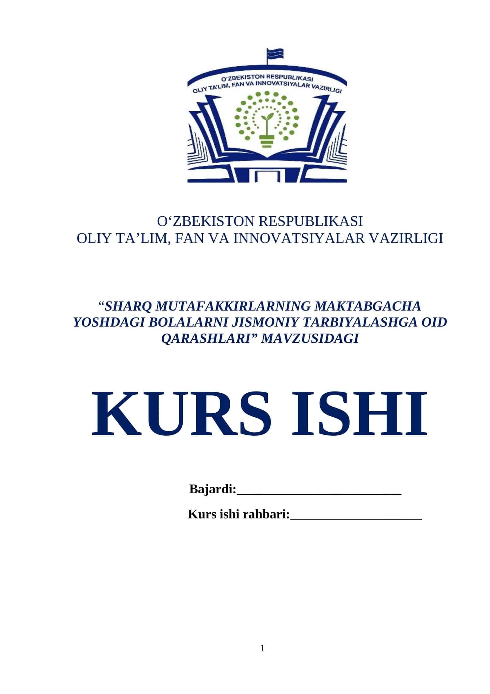 SHARQ MUTAFAKKIRLARNING MAKTABGACHA YOSHDAGI BOLALARNI JISMONIY TARBIYALASHGA OID QARASHLARI 1