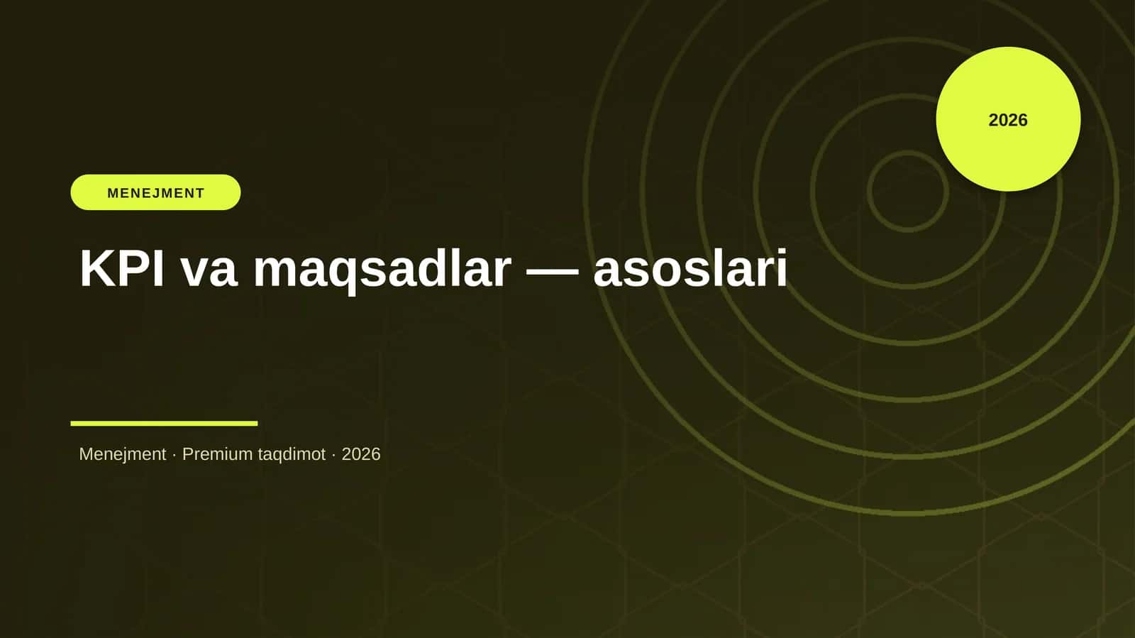KPI va maqsadlar — asoslari 1
