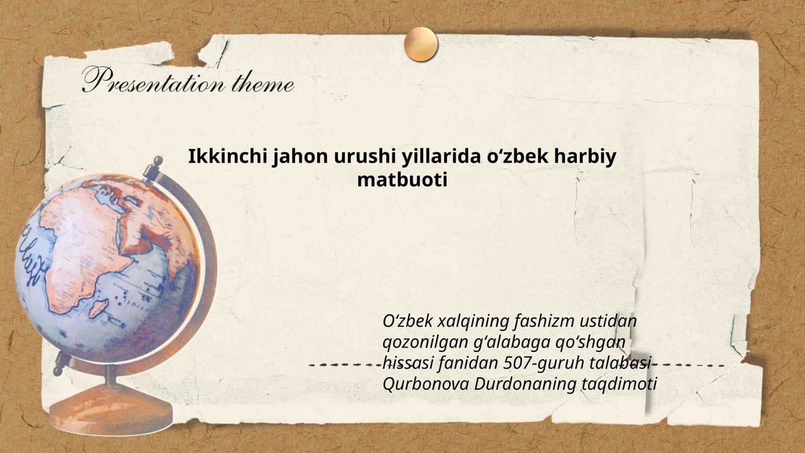 Qurbonova Durdonaning taqdimoti 1