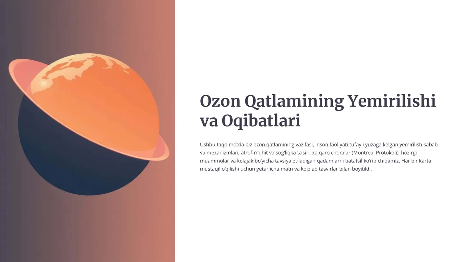 Ozon Qatlamining Yemirilishi va Oqibatlari 1