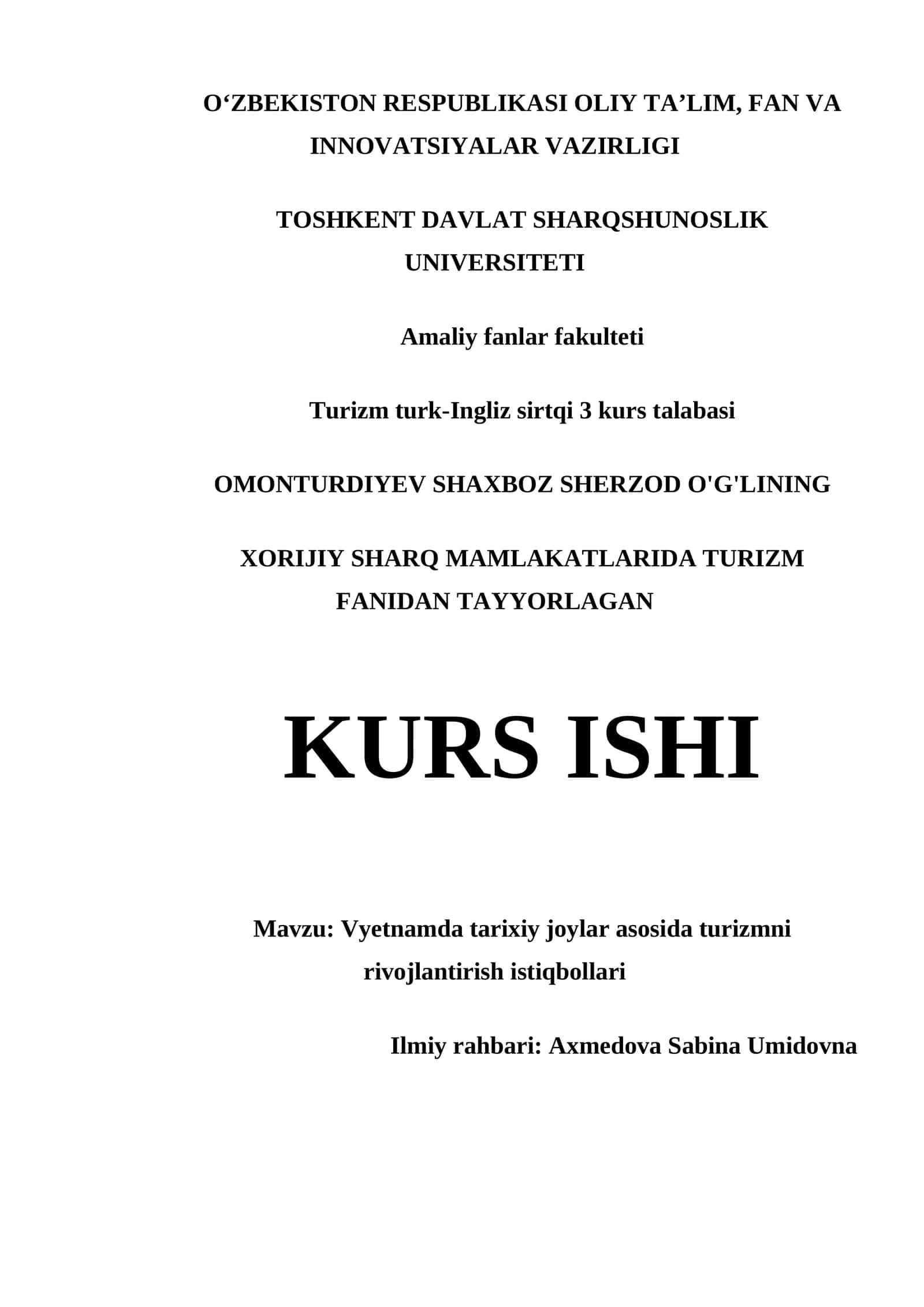Vyetnamda tarixiy joylar asosida turizmni rivojlantirish istiqbollari 1