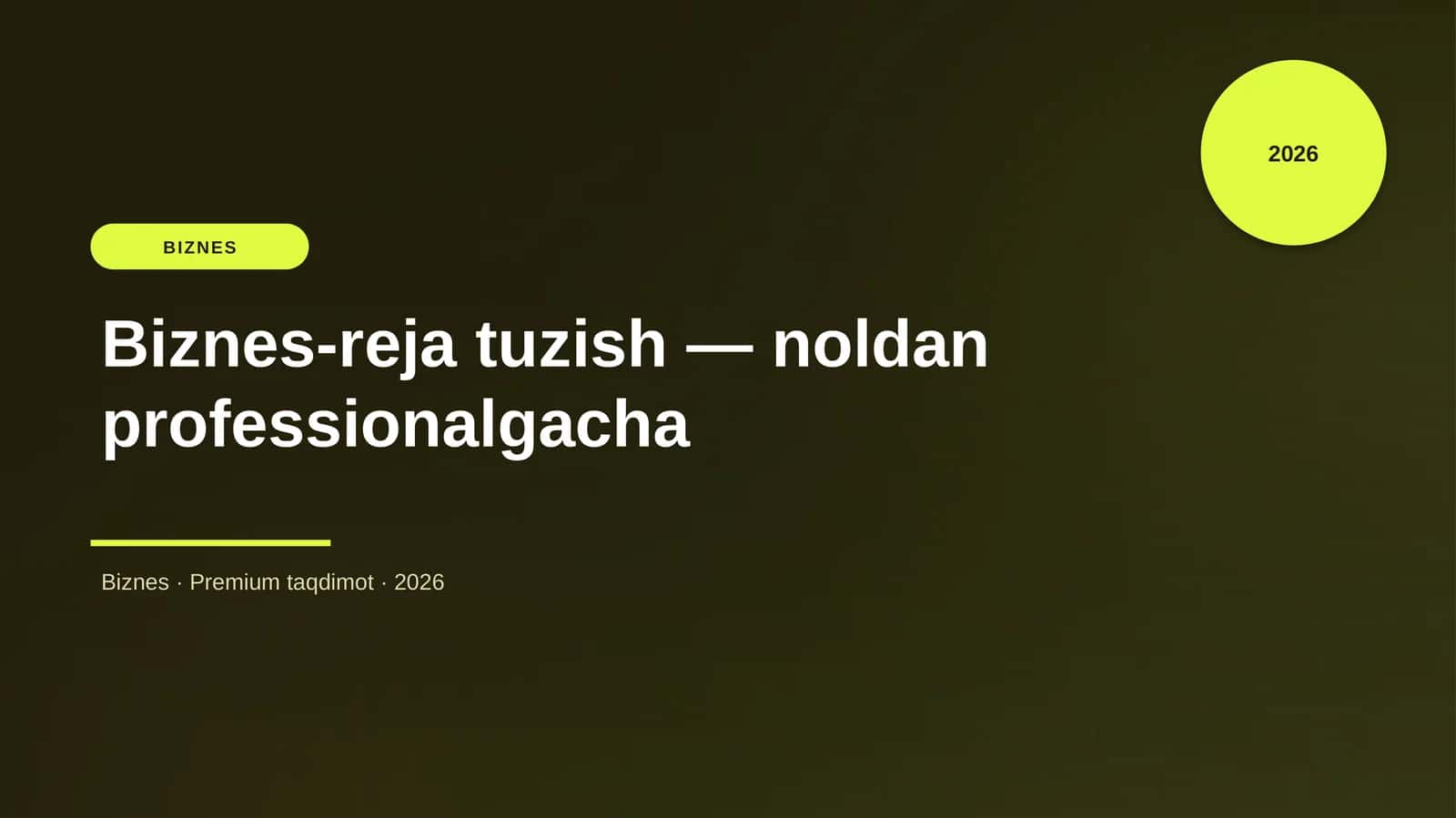 Biznes-reja tuzish — noldan professionalgacha 1