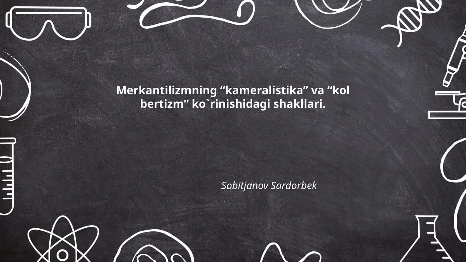 Kameralistik nazariya asoslari 1