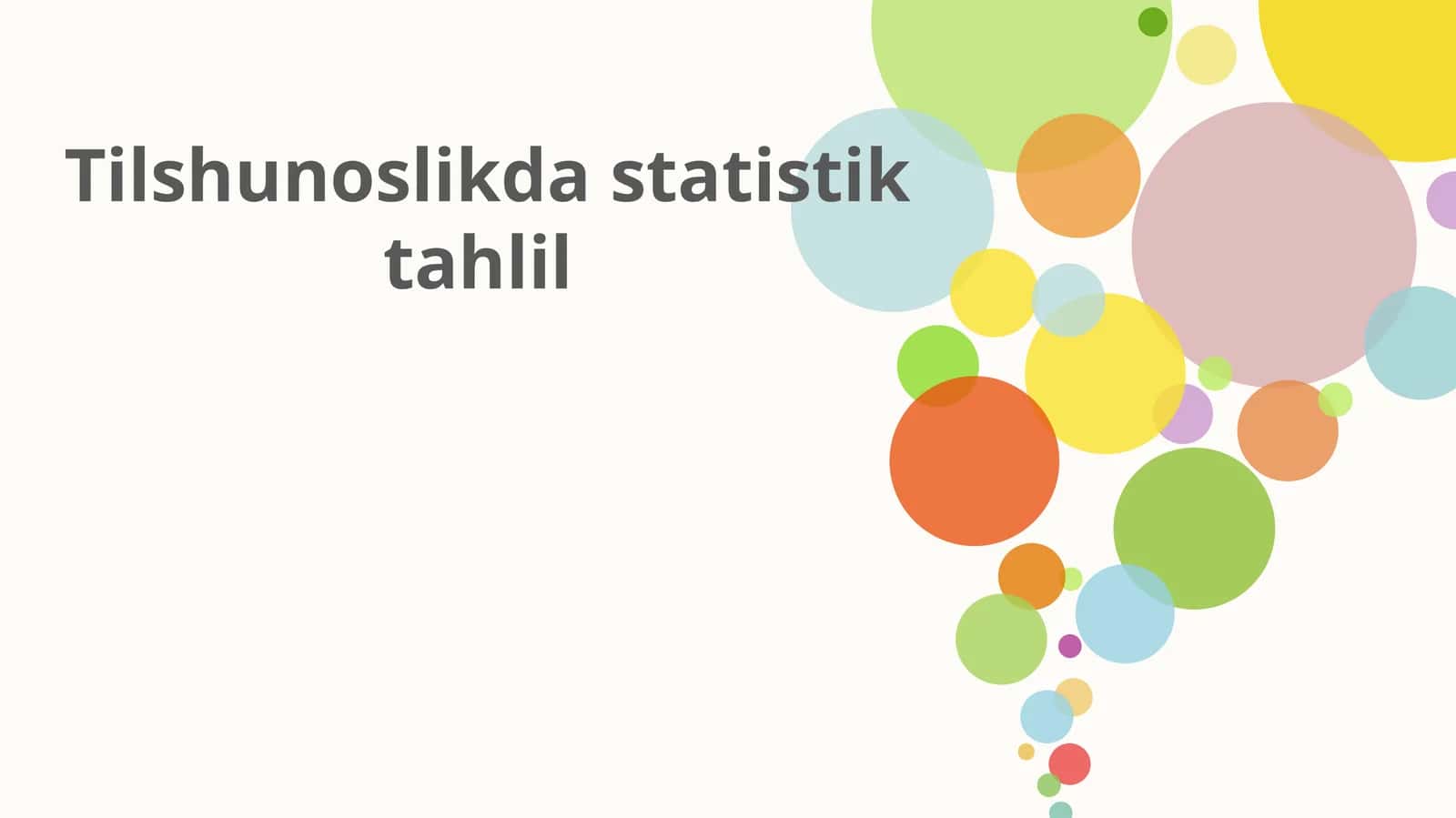 Tilshunoslikda statistik tahlil 1