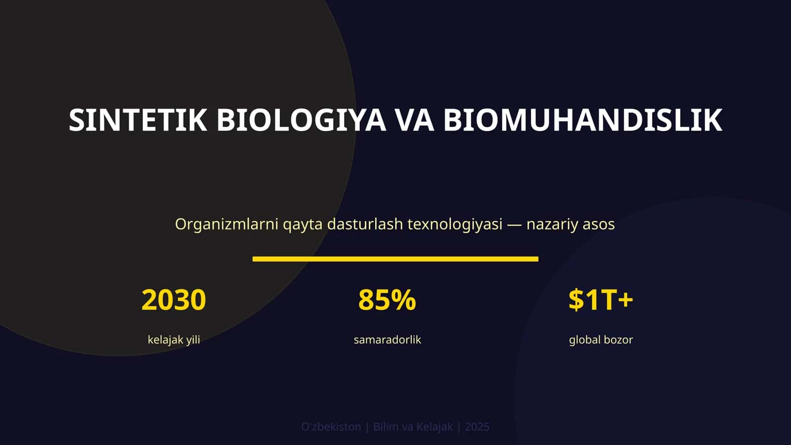 SINTETIK BIOLOGIYA VA BIOMUHANDISLIK 1