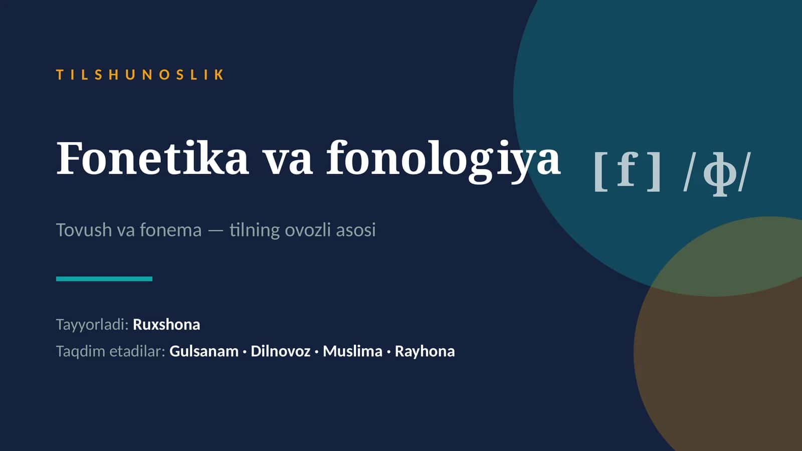 Fonetika va fonologiya 1
