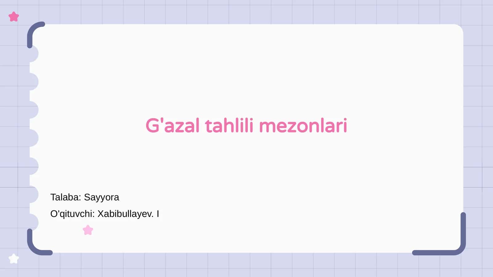 G'azal tahlili mezonlari 1
