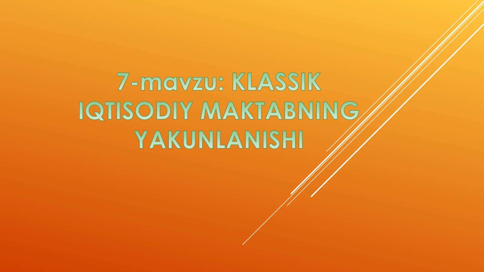 J.S. Mill va Karl Marksning iqtisodiy nazariyasi 1