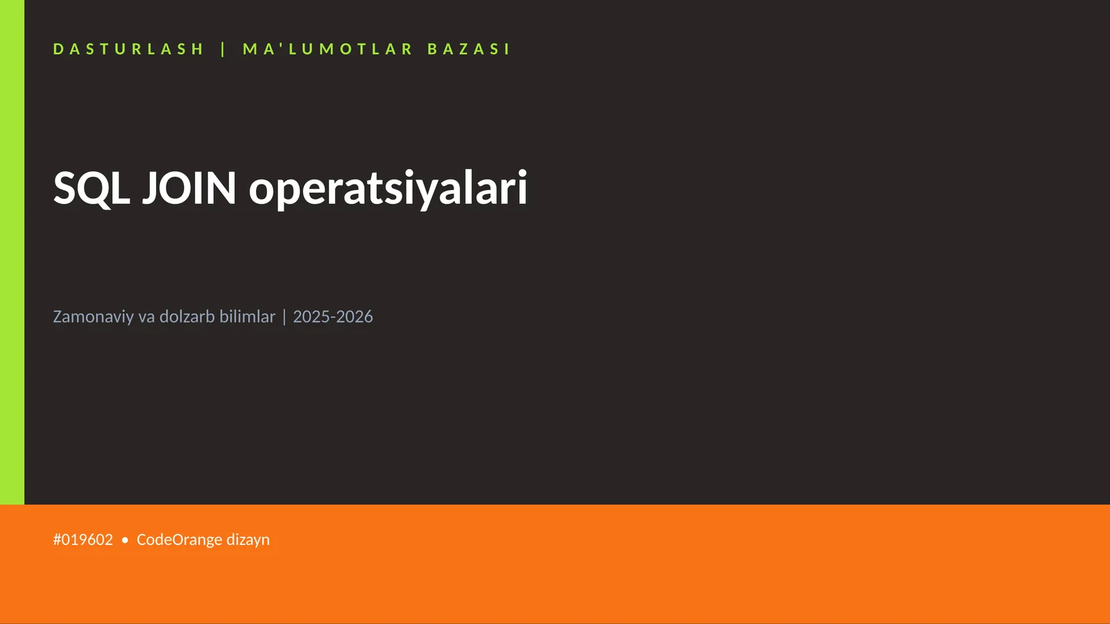 SQL JOIN operatsiyalari 1