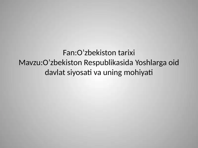 O’zbekiston tarixi 1