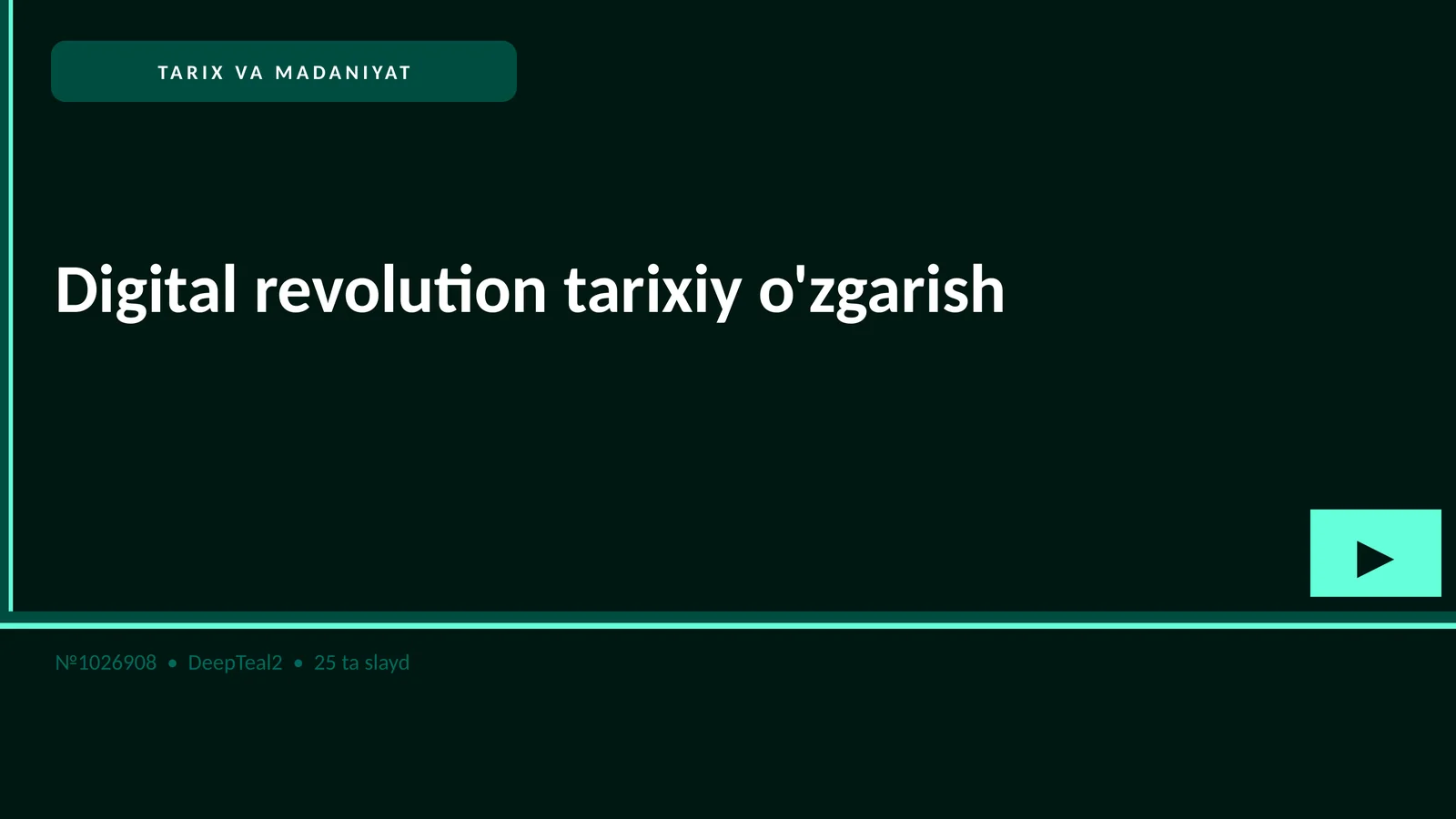 Digital revolution tarixiy o'zgarish 1