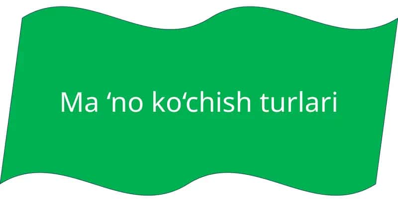 Ma ‘no ko‘chish turlari 1