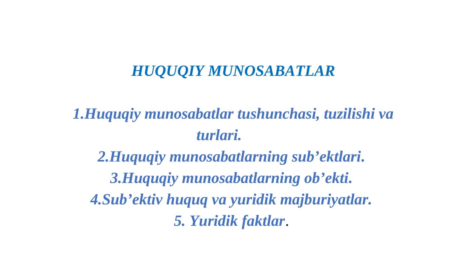 Huquqiy munosabatlar 1