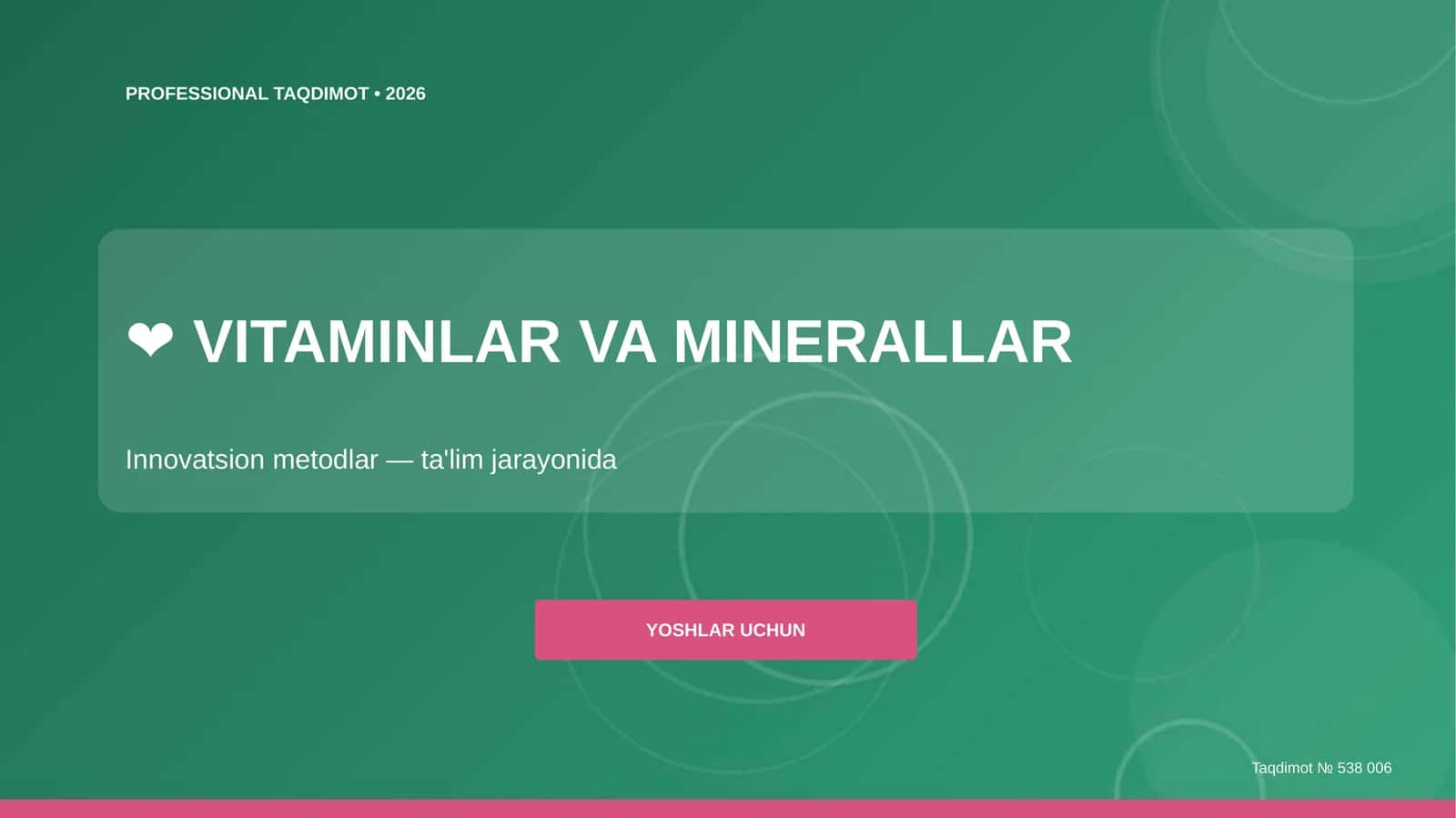 VITAMINLAR VA MINERALLAR 1