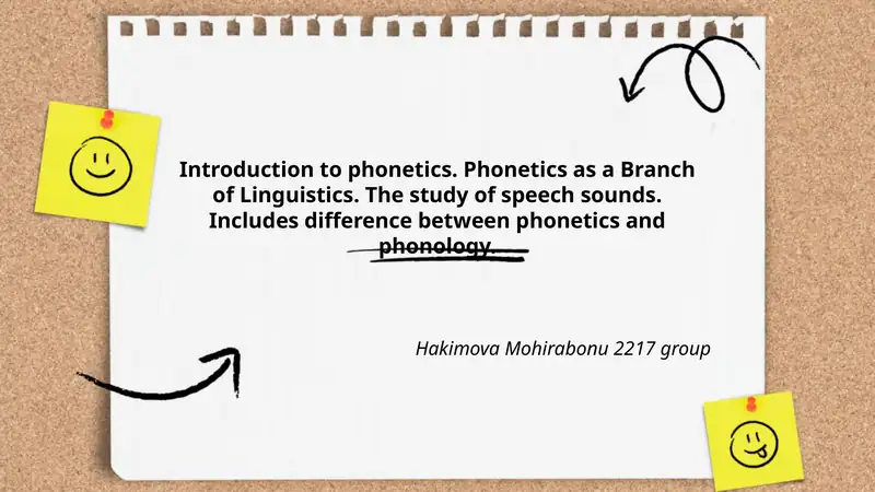 Introduction to Phonetics 1