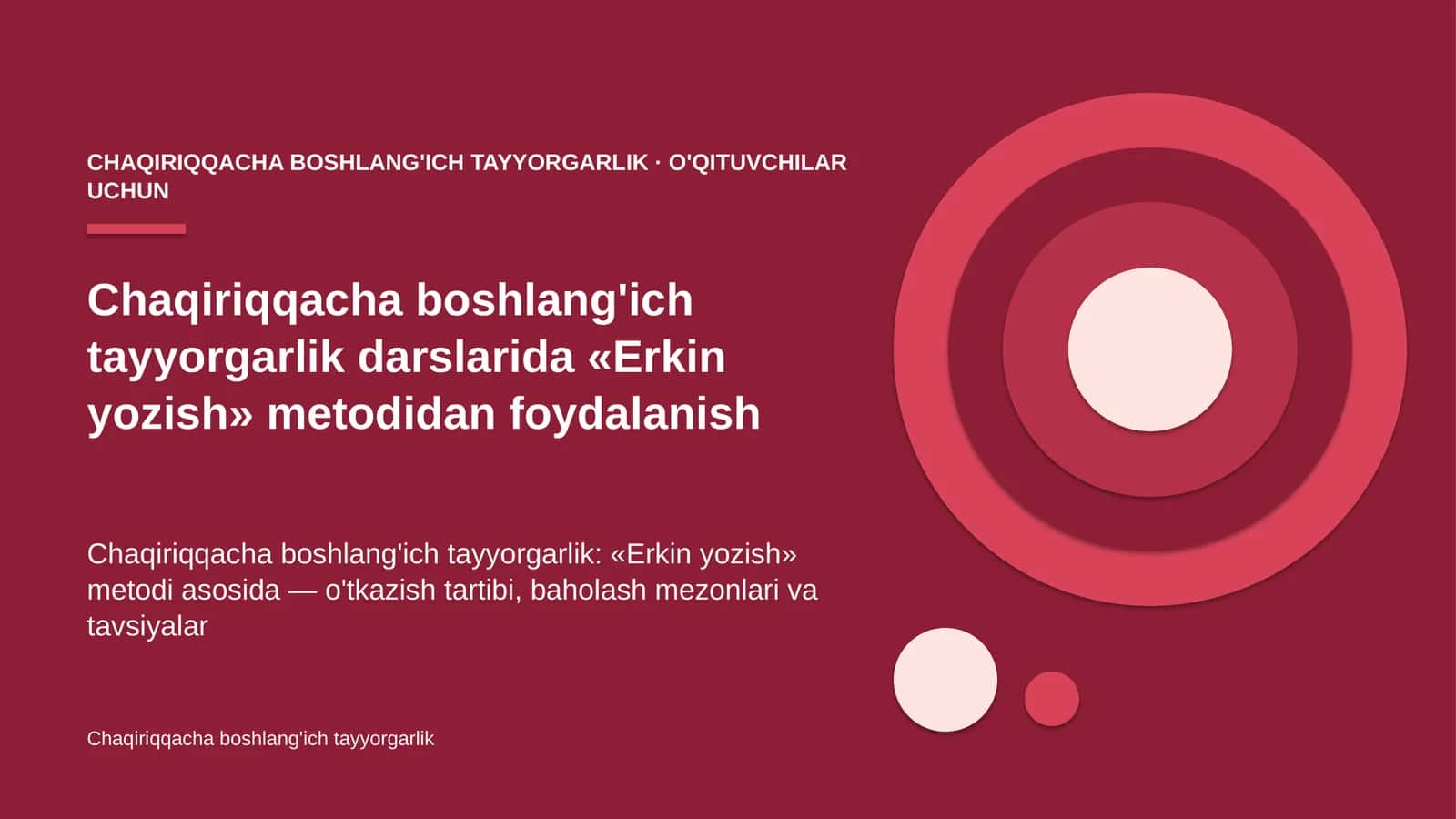 chaqiriqqacha boshlang'ich tayyorgarlik darslarida erkin yozish metodidan foydalanish 7709 1
