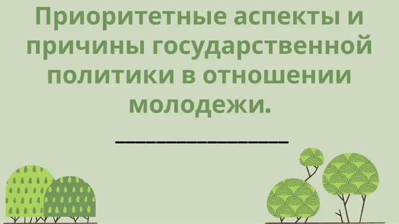 Ключевые приоритеты государственной политики в отношении молодежи 1