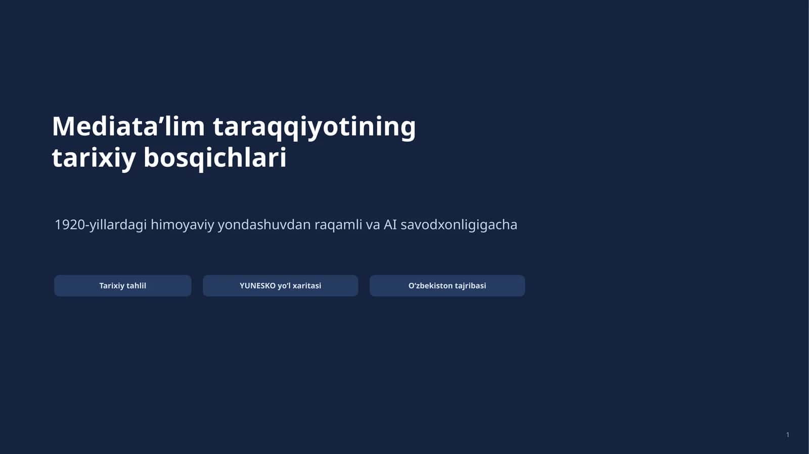 Mediata’lim tarixiy bosqichlari 1