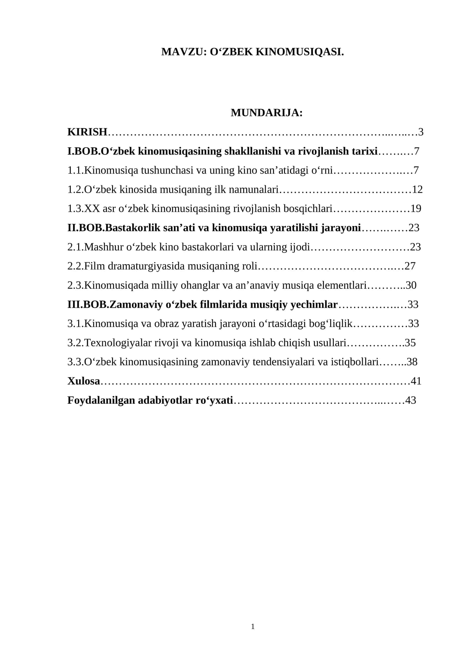 O‘ZBEK KINOMUSIQASI 1