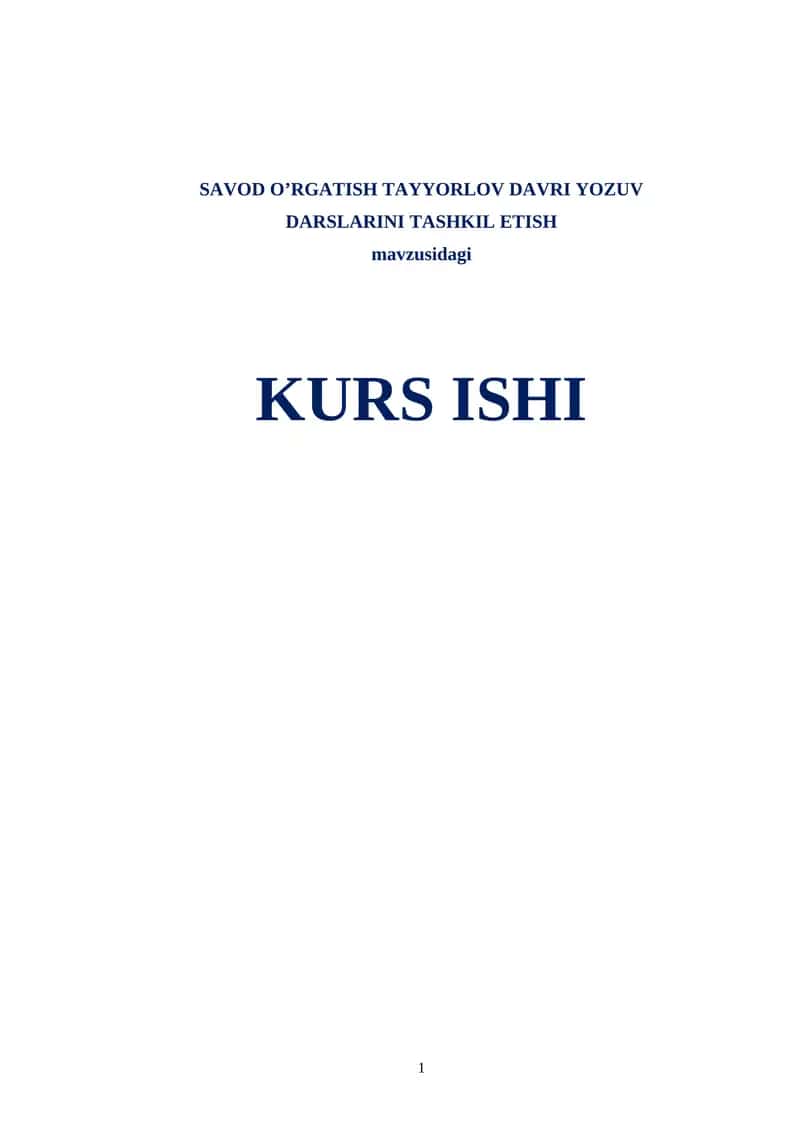 Savod o`rgatish tayyorlov davri yozuv darslarini tashkil etish 1