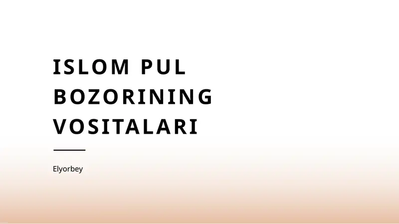 Islomiy moliya bozori 1