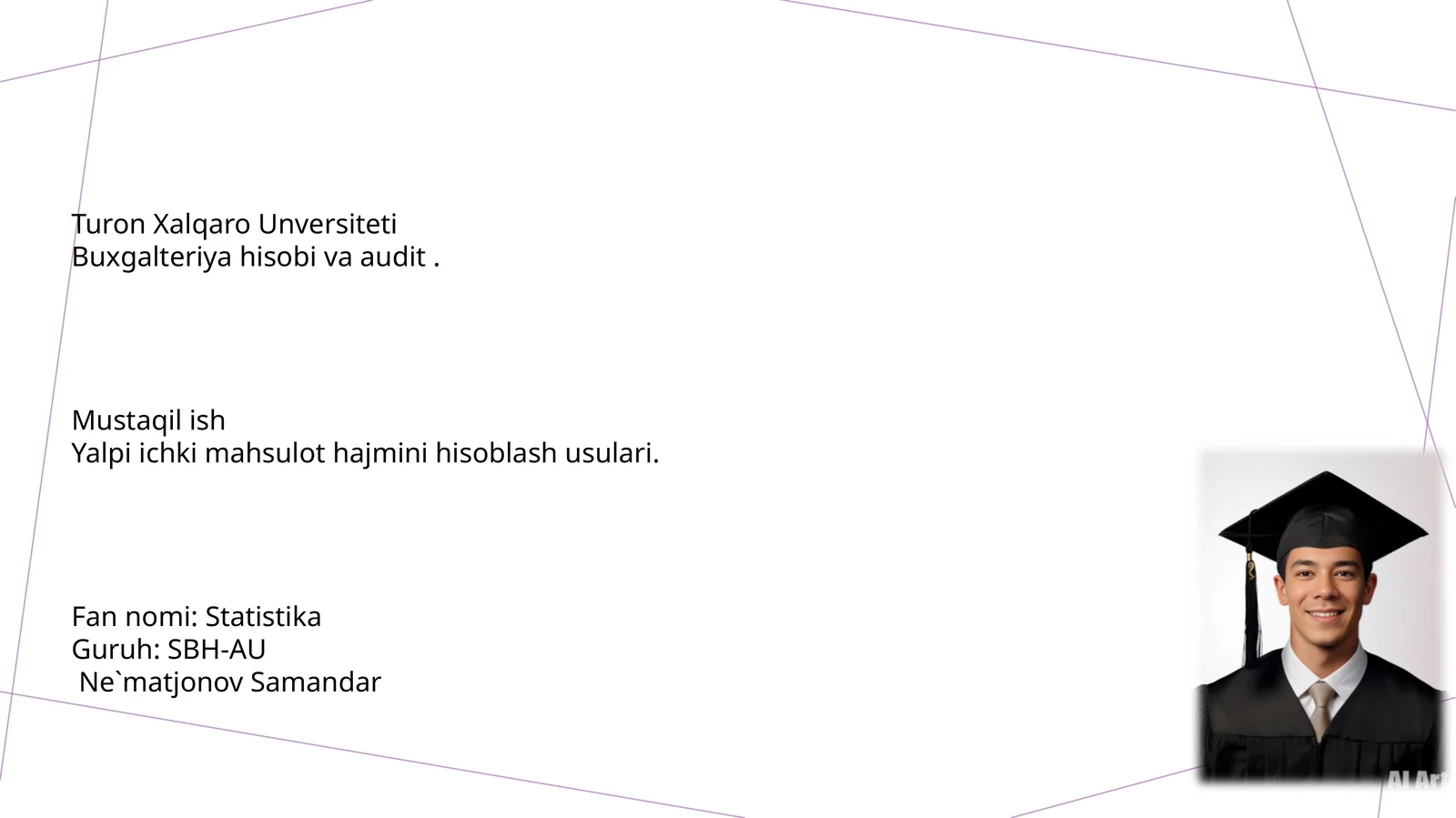 Yalpi ichki mahsulot hajmini hisoblash usullari 1