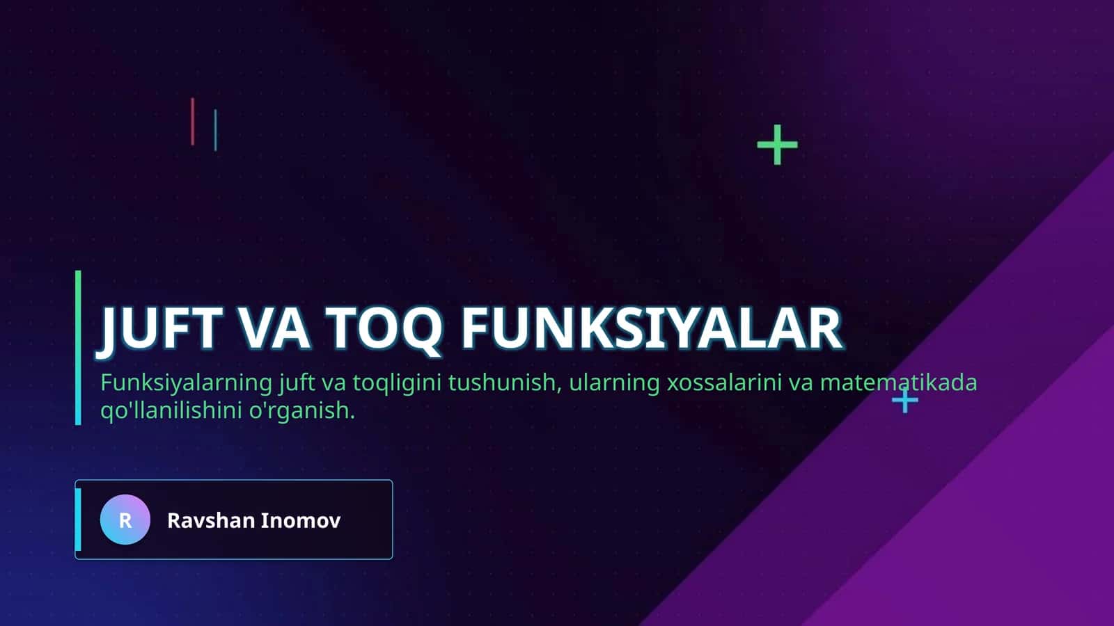 Juft va toq funksiyalar 1