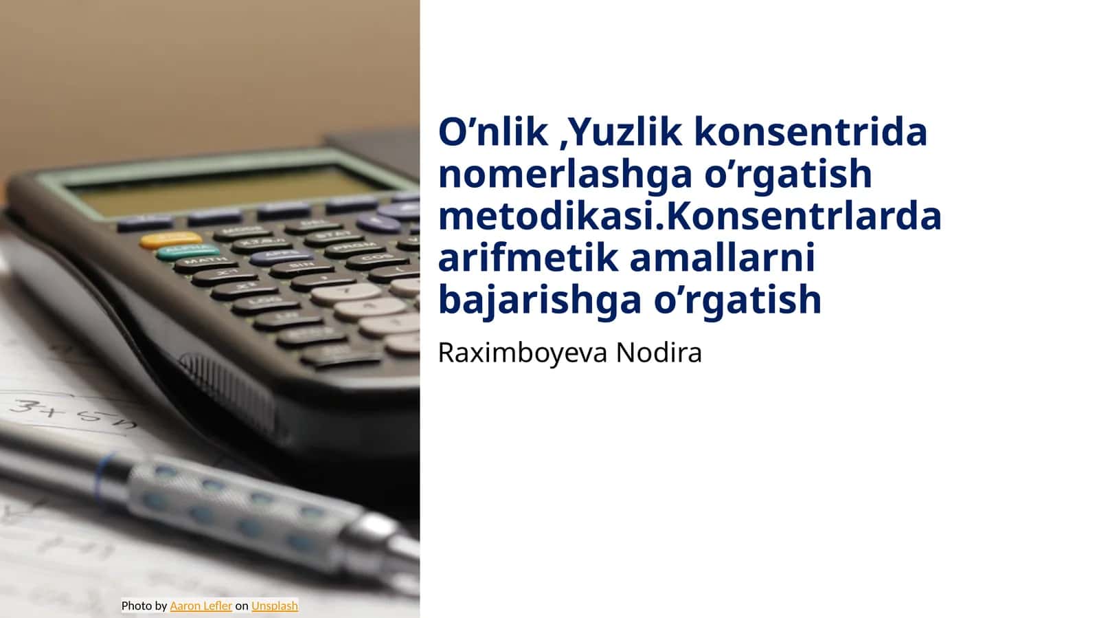 O’nlik,Yuzlik konsentrida nomerlashga o’rgatish metodikasi.Konsentrlarda arifmetik amallarni bajarishga o’rgatish 1