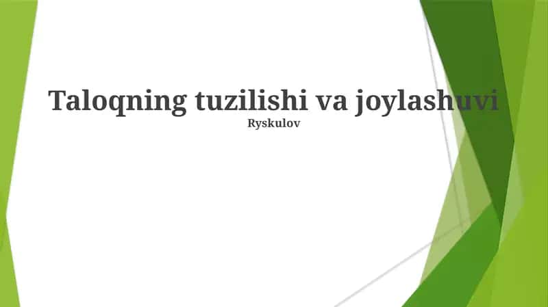 Taloqning tuzilishi va joylashuvi 1
