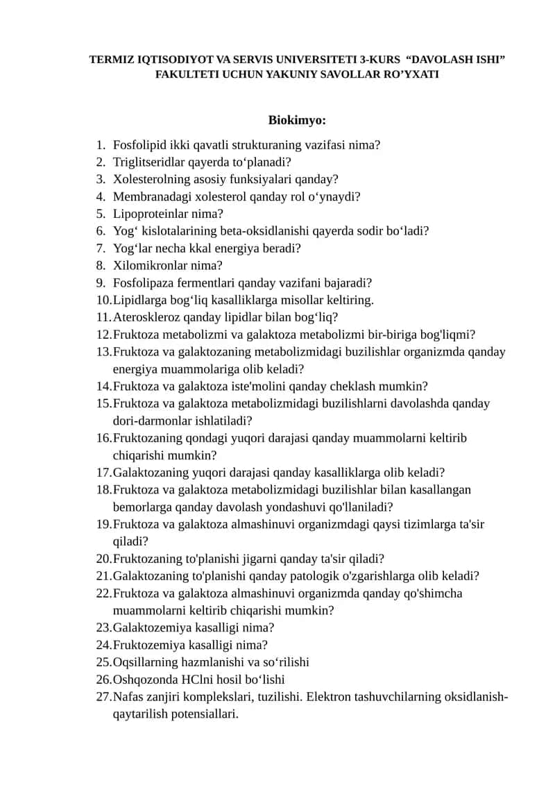 Biokimyo: Fosfolipid ikki qavatli strukturaning vazifasi nima? 1