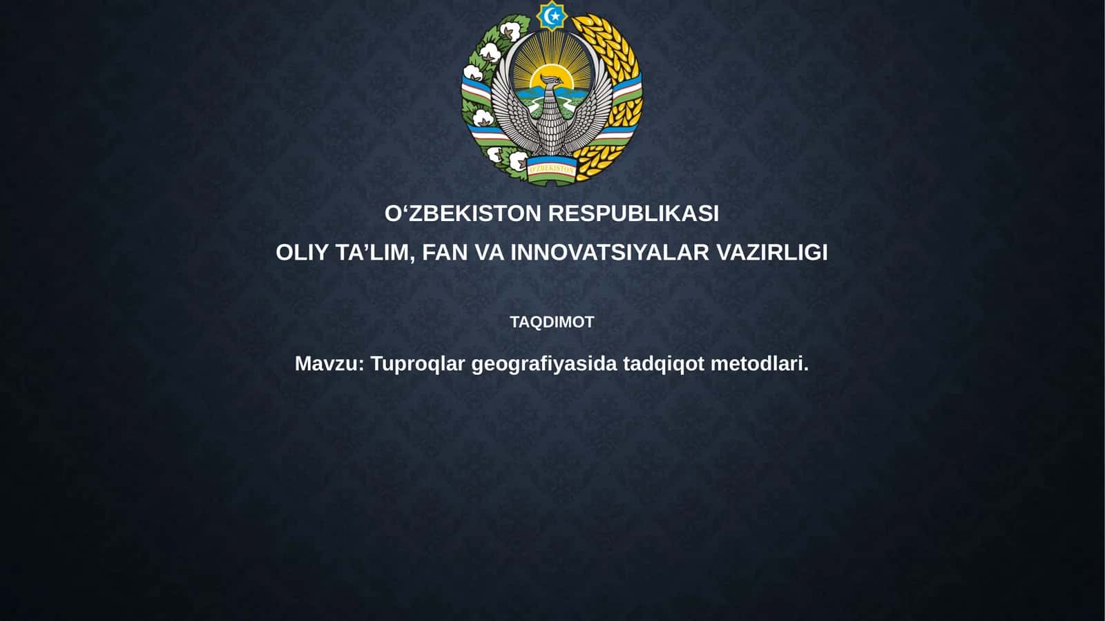 Tuproqlar geografiyasida tadqiqot metodlari 1