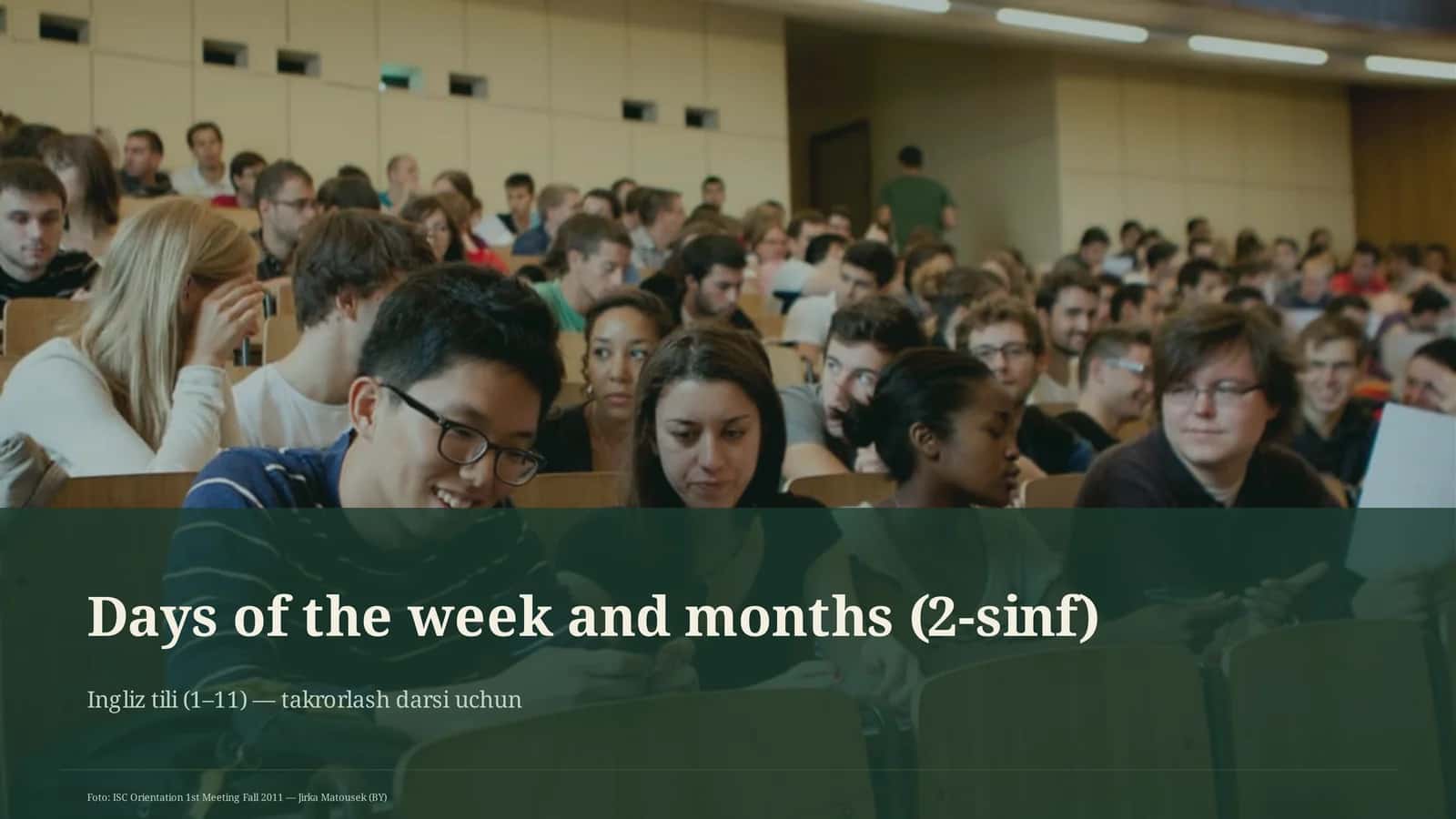 Days of the week and months (2-sinf) 1