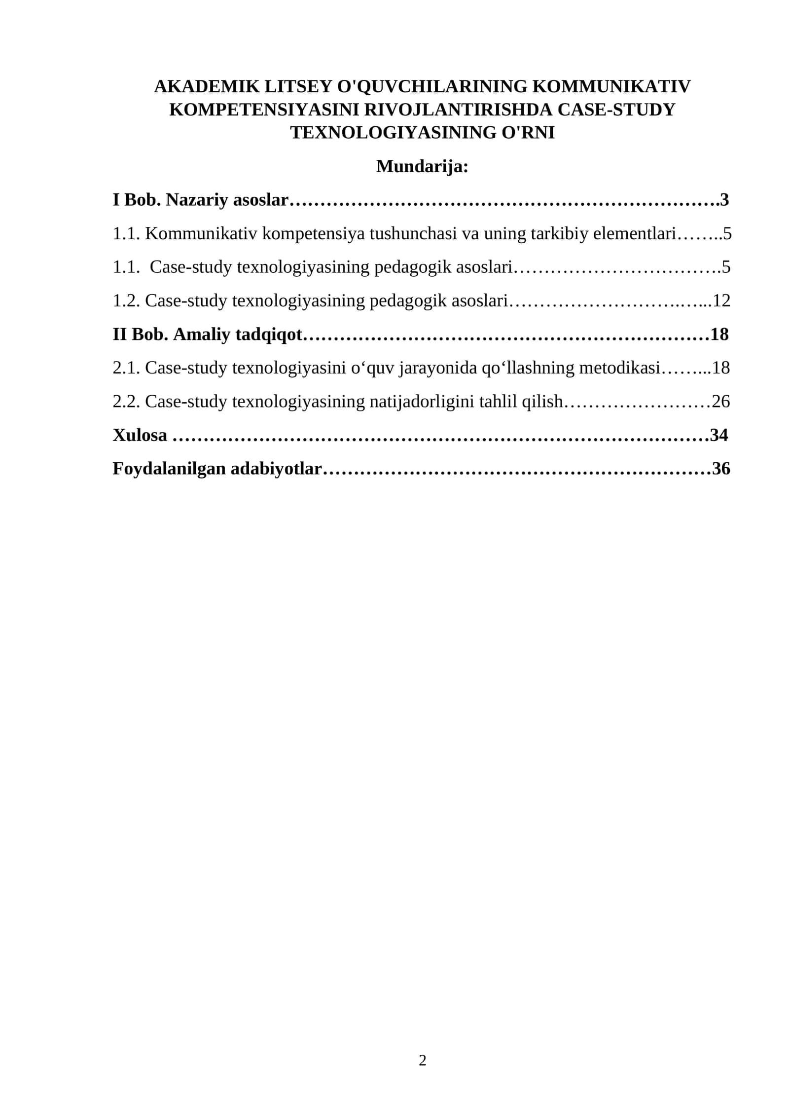 AKADEMIK LITSEY O'QUVCHILARINING KOMMUNIKATIV KOMPETENSIYASINI RIVOJLANTIRISHDA CASE-STUDY TEXNOLOGIYASINING O'RNI 1