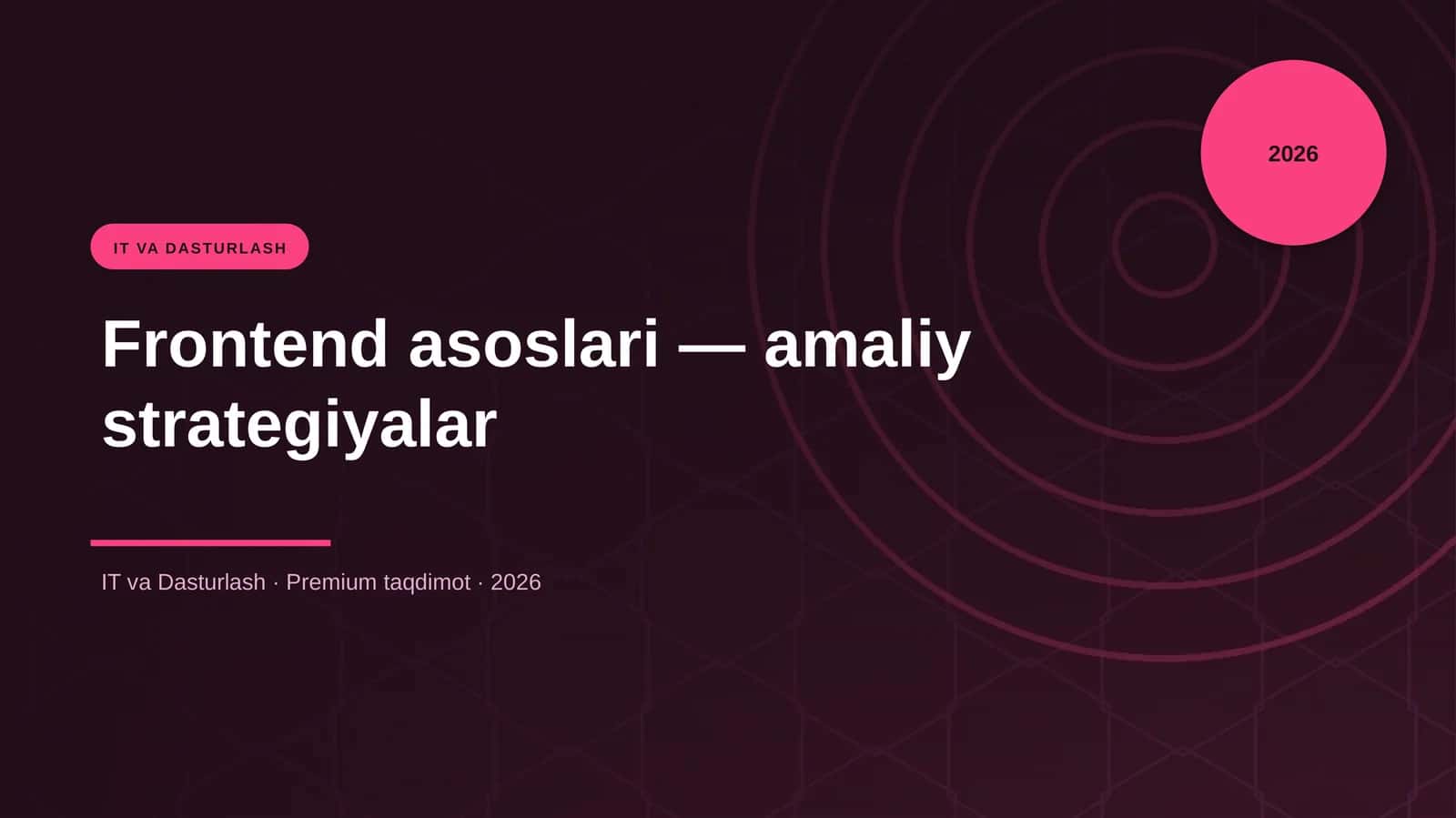 Frontend asoslari — amaliy strategiyalar 1