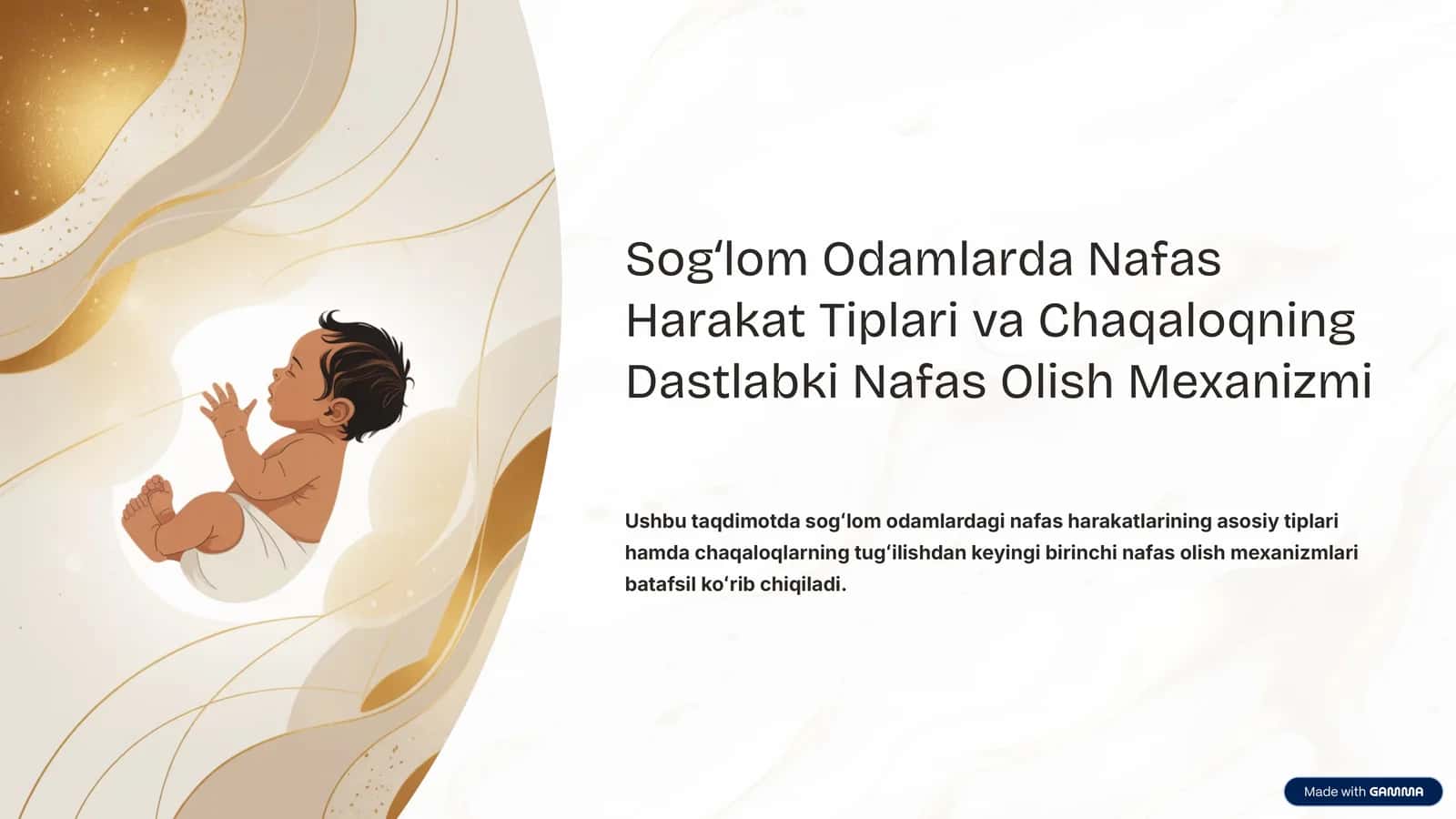 Sogʻlom Odamlarda Nafas Harakat Tiplari va Chaqaloqning Dastlabki Nafas Olish Mexanizmi 1