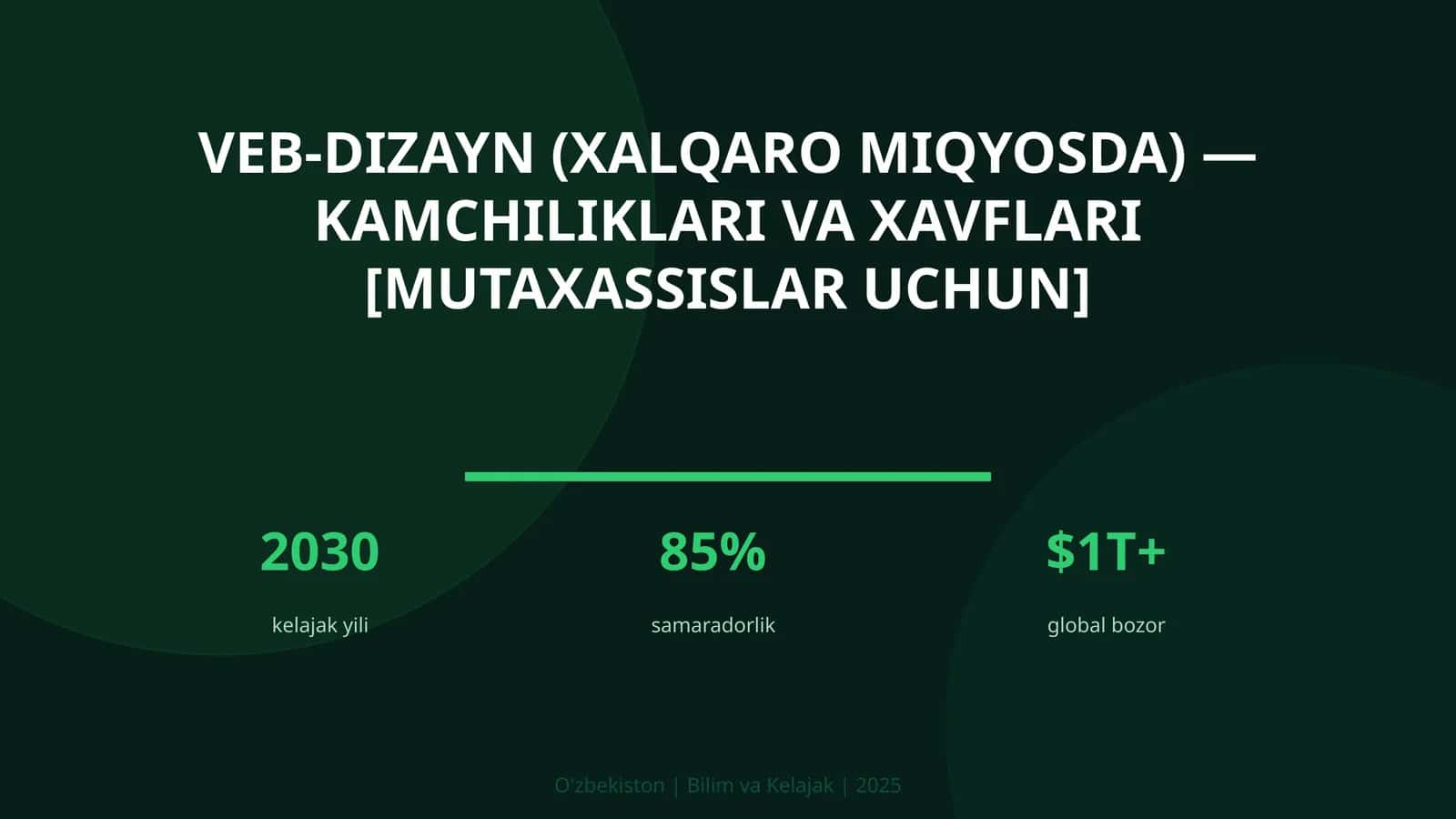 VEB-DIZAYN (XALQARO MIQYOSDA) — KAMCHILIKLARI VA XAVFLARI [MUTAXASSISLAR UCHUN] 1
