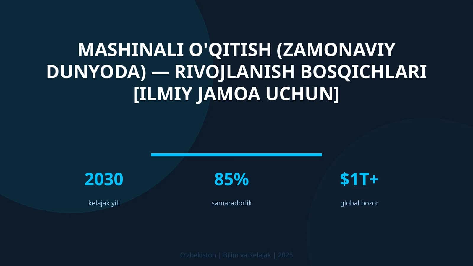 Mashinali o'qitish (zamonaviy dunyoda) — rivojlanish bosqichlari [ilmiy jamoa uchun] 1